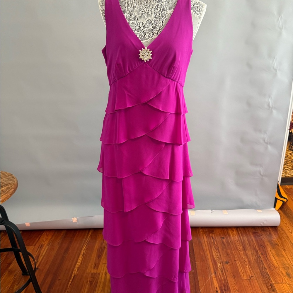 Petra Fashions Magenta Layered Maxi Dress